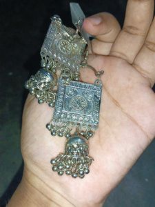 Silver Jhumka Earrings