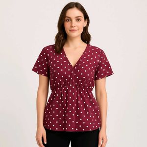 Polka Dot V-Neck Top