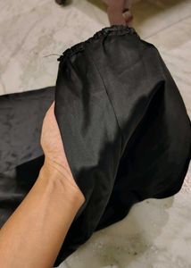 Satin Black Plazzo