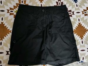 H&M Black Cotton Shorts