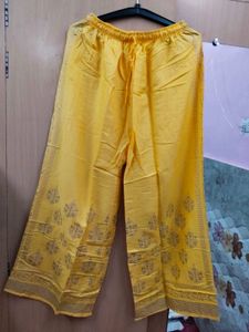 Yellow Printed Palazzos (BL)