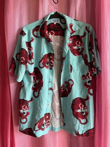 Tiger Print Button-Down