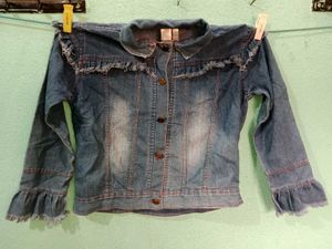 Blue Denim Jeans Jacket For Girls