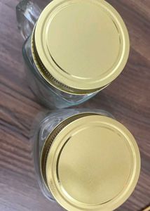 2 Glass Mason Jar Mugs with Lids