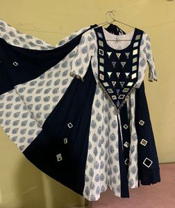 Blue Mirror Work Lehenga Choli