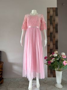 Sweet Pink Tulle And Lace Bodice Gown