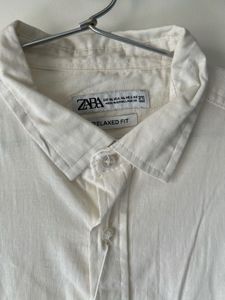Zara White Relaxed Fit Shirt