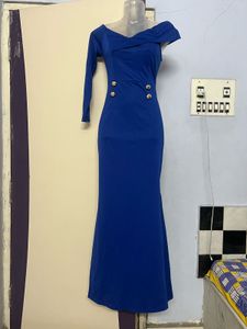Pintrest Navy Blue Long Mermaid One Piece
