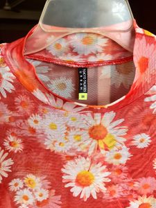 🧨TRENDY ORANGE MESH TOP-ONLY 139