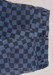 💙Checkered Wide Leg Jeans💙