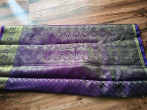 very new purple n blue kanjivaram saree..