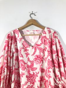 Printed Peplum Sleeves Top