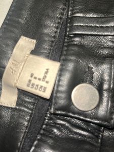 H&amp;M Faux Leather Pants Straight Fit