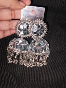 Mirror Jhumka Earrings