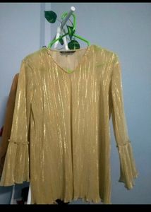 Golden Shimmery Top By Ann Springs 🧡