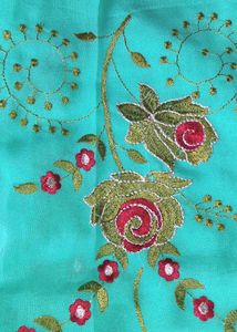 Elegant Embroidered Woman Saree✨🩵