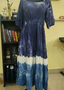 Blue Tie-Dye Maxi Dress