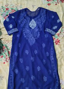 Elegant Blue Embroidered Kurti