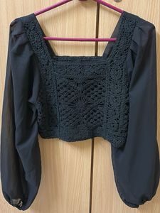 Crochet Detail Crop Top