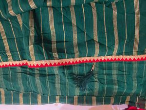 Dark Green Lining Saree