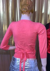 Cute Coral Wrap Top