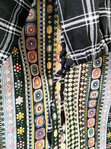 Cropped Plaid Tie-Front Shirt