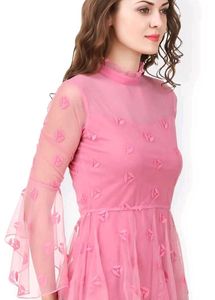 Pink Sheer Bell Sleeve Top