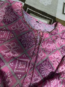 Patterned Pink kurta