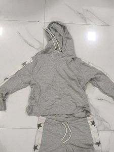 Grey Star Print Tracksuit Set
