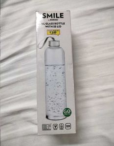 Borosil Smile Clear Glass Water Bottle