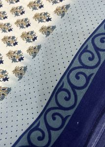 Blue Crepe Saree