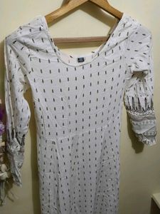 White Printed Midi Dress