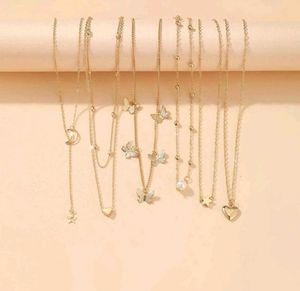 Golden Charm Necklace Set