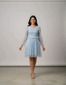 Cute Blue Polka Dot Dress