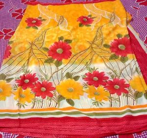 New saree with unstitched blouse piece