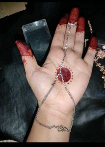Hand Bracelet With Attached Ring