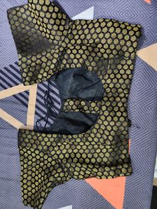 Black And Gold Saree Blouse
