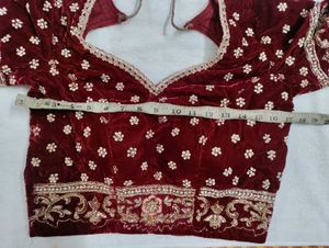 Maroon Velvet Bridal Lehenga