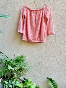 Peach Lace Top