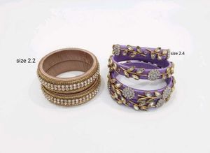 Handmade silk thread purple bangles