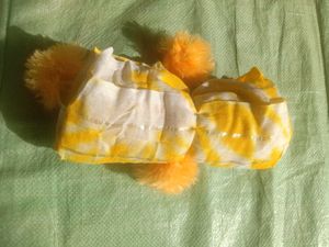 Yellow Scarf with Pom Po