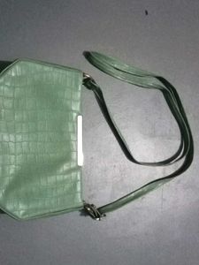 Mint Green Croc Embossed Bag