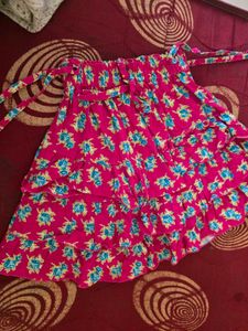 Floral Print Ruffle Mini Skirt