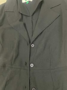 Glitchez Cuban Collar Panelled Mini Shirt Dress