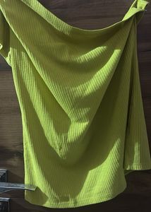 One Shoulder Lime Top