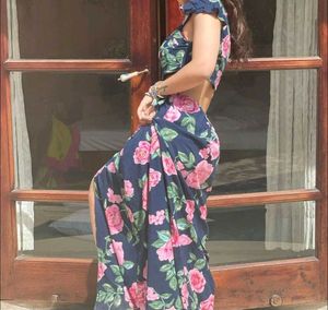 Pretty Floral Back Cut Out Dress