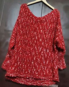 Maroon White Winter Top For Girl Or Woman 42 Bust