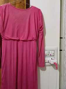 Pink Maxi Dress with Lace