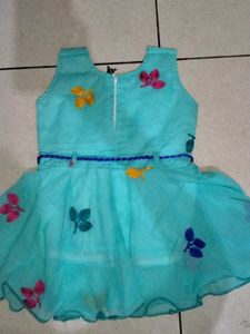 Girls kids dress Cute Blue Floral