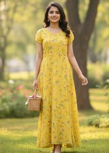 Floral Yellow Maxi Dress